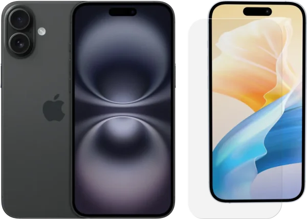 Apple iPhone 16 128GB Zwart + BlueBuilt Screenprotector Glas