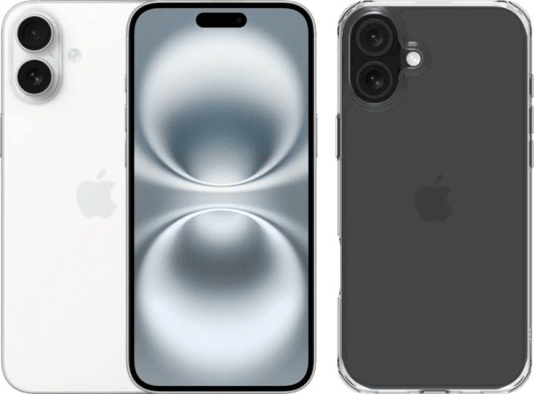 Apple iPhone 16 Plus 128GB Wit + BlueBuilt Protective Back Cover Transparant