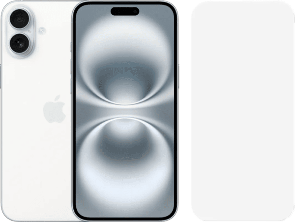 Apple iPhone 16 Plus 128GB Wit + BlueBuilt Screenprotector Glas