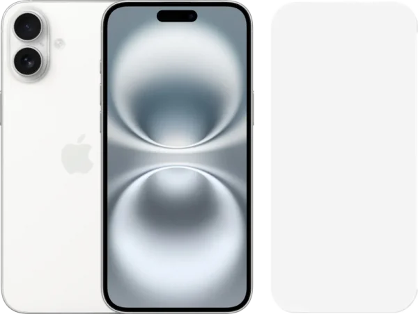 Apple iPhone 16 Plus 128GB Wit + BlueBuilt Screenprotector Glas