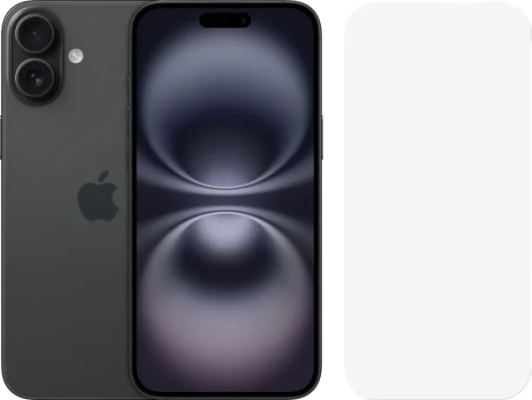 Apple iPhone 16 Plus 128GB Zwart + BlueBuilt Screenprotector Glas