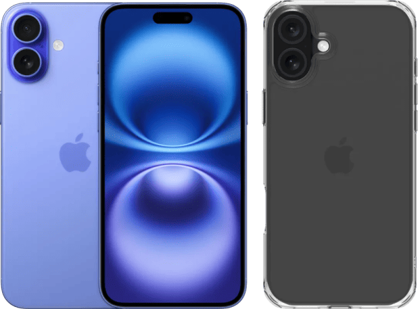 Apple iPhone 16 Plus 256GB Blauw + BlueBuilt Protective Back Cover Transparant