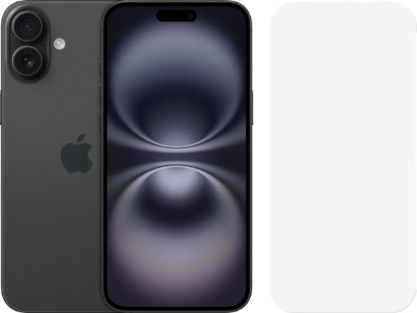 Apple iPhone 16 Plus 256GB Zwart + BlueBuilt Screenprotector Glas