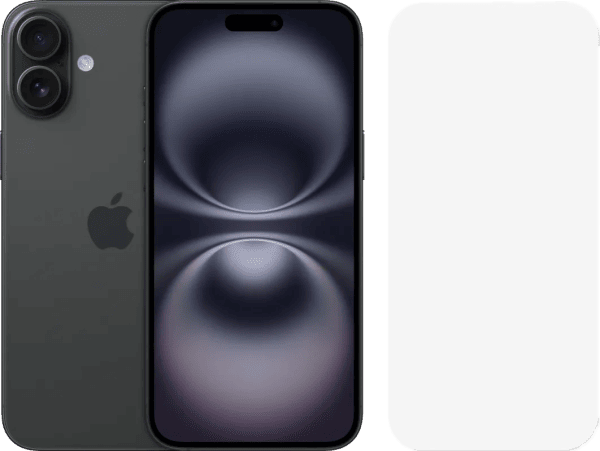 Apple iPhone 16 Plus 256GB Zwart + BlueBuilt Screenprotector Glas