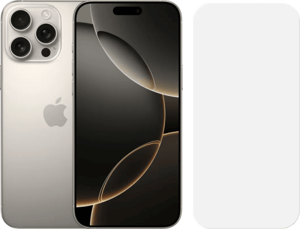 Apple iPhone 16 Pro Max 1TB Natural Titanium + BlueBuilt Screenprotector Glas
