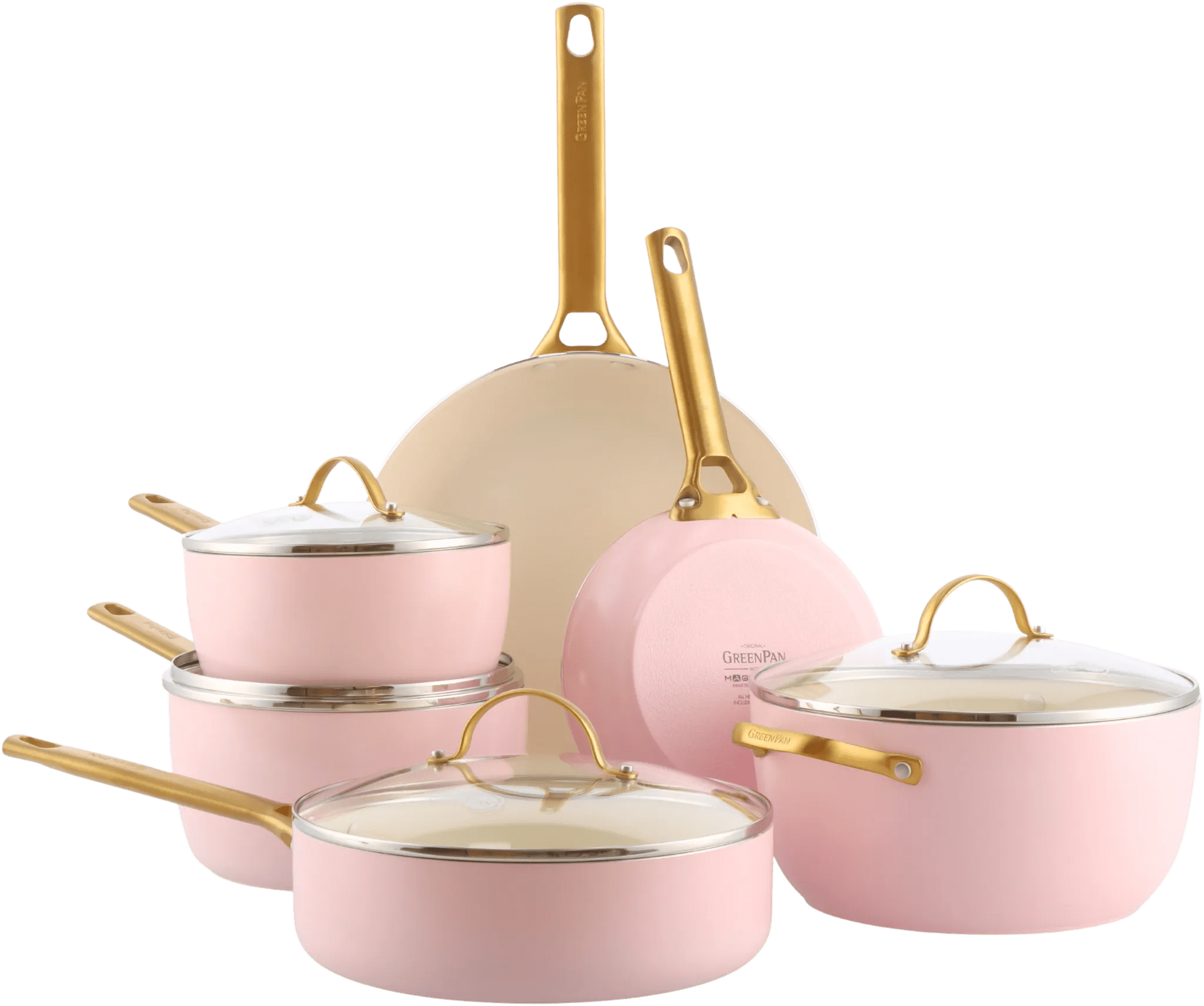 Greenpan padova reserve pannenset 10-delig blush pink 1 Greenpan padova reserve pannenset 10-delig blush pink