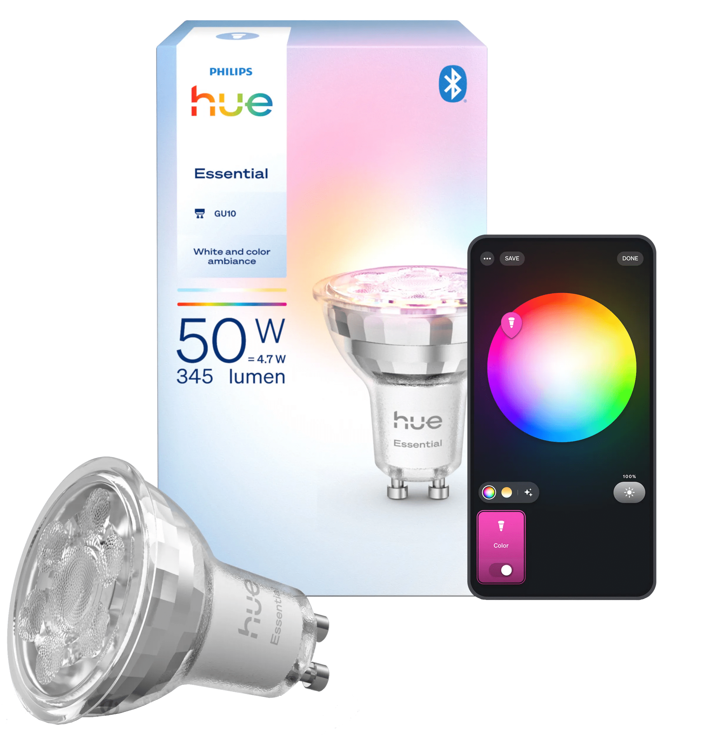 Philips hue essential white and color gu10 1 Philips hue essential white and color gu10