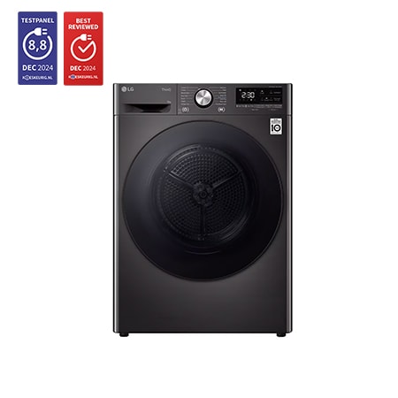 9kg DUAL Inverter Warmtepomp Droger Zwart |Eco Hybrid | Allergy Care | Auto Cleaning Condenser - RH90V9ZVEN
