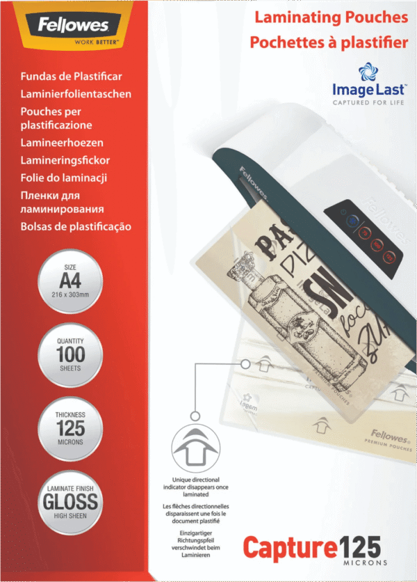 Fellowes Lamineerhoezen Capture 125 mic A4 (100 stuks)