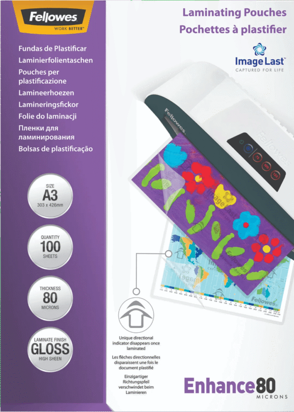 Fellowes Lamineerhoezen Enhance 80 mic A3 (100 stuks)