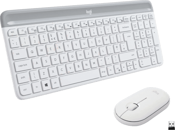 Logitech MK470 Slim Draadloos Toetsenbord en Muis Wit QWERTY