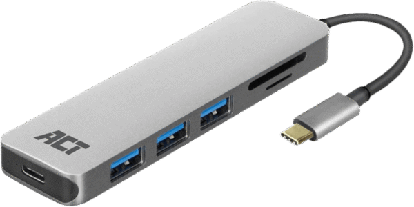ACT USB-C 4-poorts usb hub met power delivery