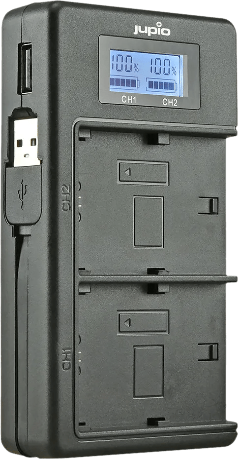 Jupio USB Duo Charger LCD voor Canon LP-E17