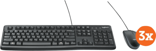 Logitech MK120 Toetsenbord en Muis QWERTY 3-Pack