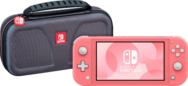 Nintendo Switch Lite Koraal + Bigben Officiële Nintendo Switch Lite Beschermtas