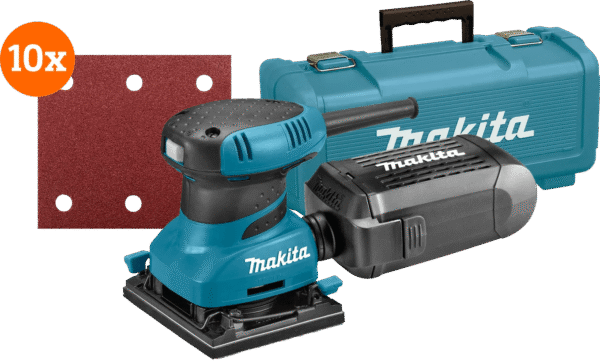 Makita BO4555K + Makita Schuurstrook 114x102 mm K120 (10x)