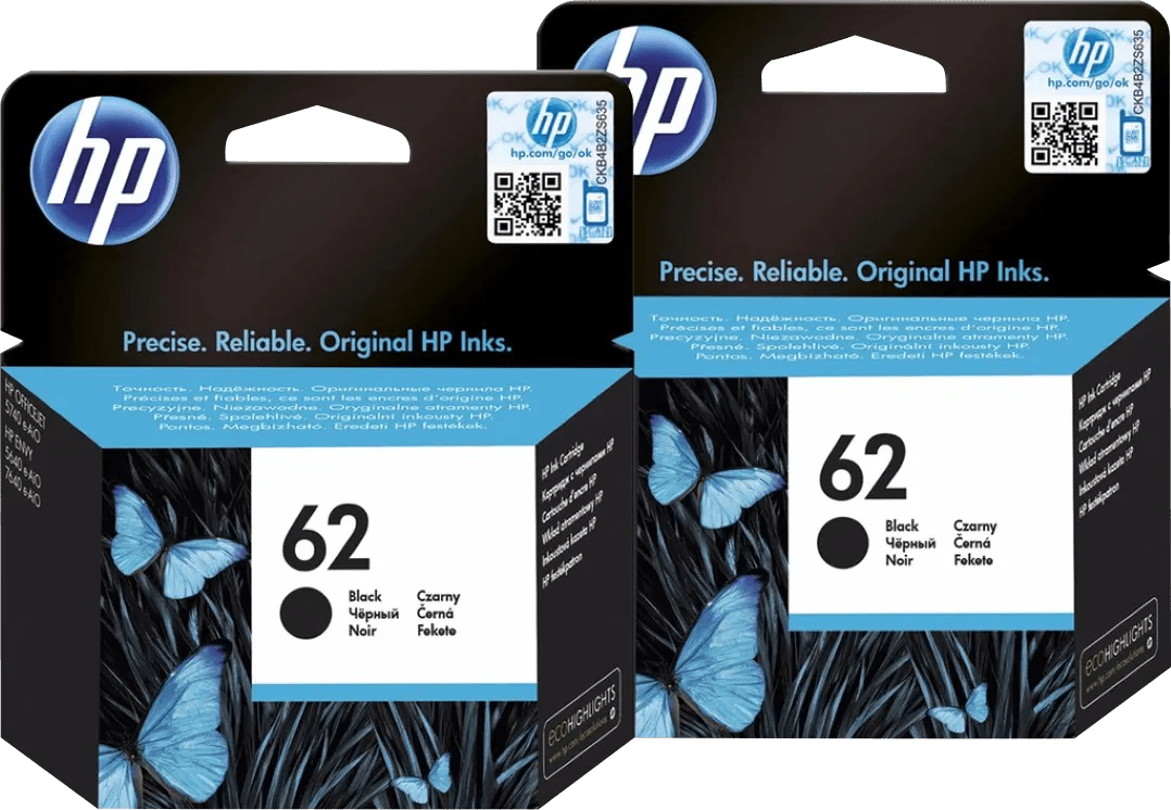 Hp 62 cartridges zwart duo pack 1 Hp 62 cartridges zwart duo pack