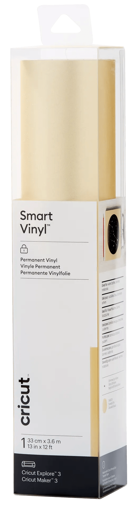 Cricut Smart Vinyl Permanent 33x366 Shimmer Goud