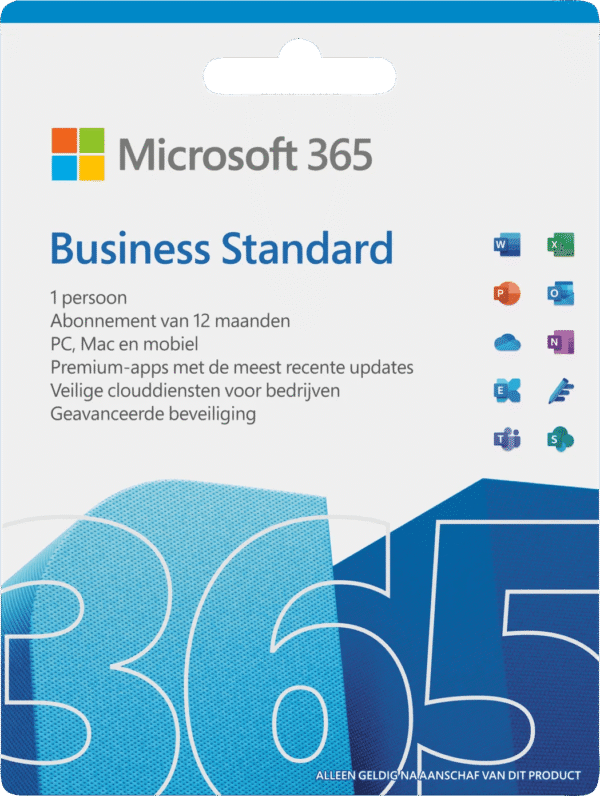 Microsoft Office 365 Business Standard EN 1 jaar Abonnement