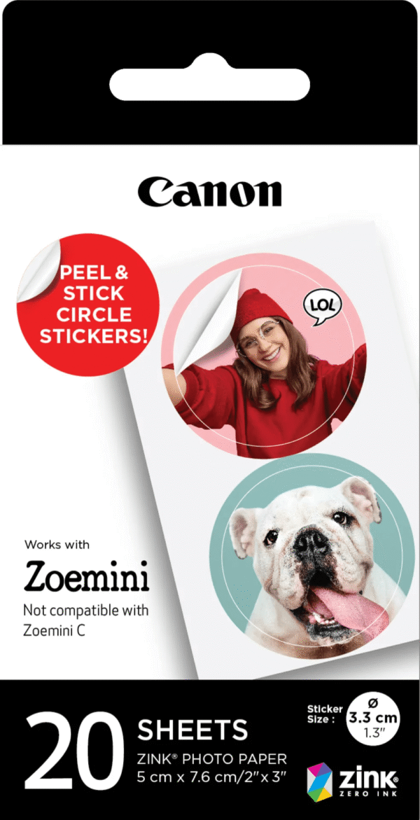 Canon Zink Fotopapier Rond (20 vellen)