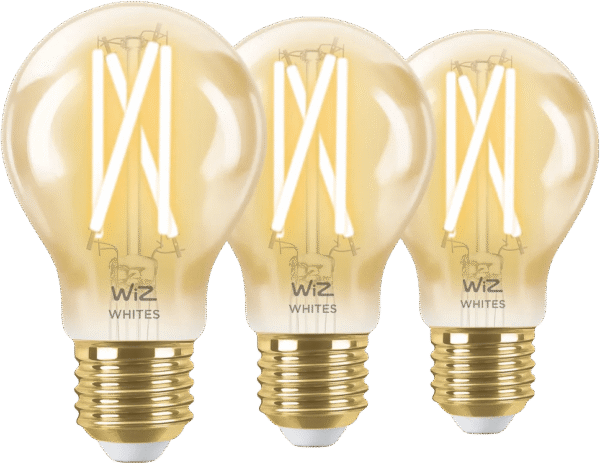 WiZ Smart Filament lamp Standaard Goud 3-pack - Warm tot Koelwit Licht - E27