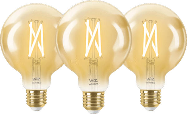 WiZ Smart Filament lamp Globe 3-pack - Warm tot Koelwit Licht - E27