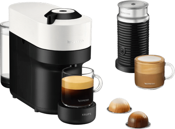Krups Nespresso Vertuo Pop Coconut White XN9211 met Aeroccino