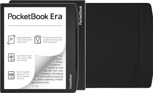 PocketBook Era 16GB Zilver + Flip Book Case Zwart