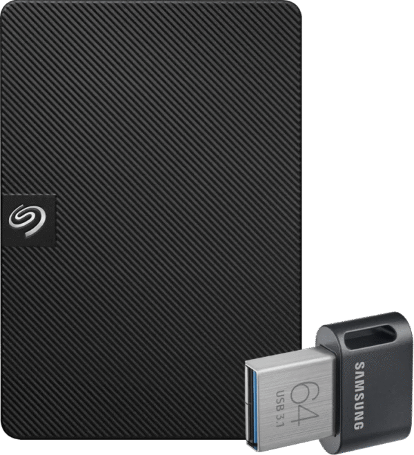 Seagate Expansion Portable 5TB + Samsung Fit Plus USB 64GB