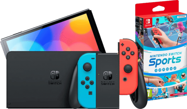 Nintendo Switch OLED Blauw/Rood + Nintendo Switch Sports