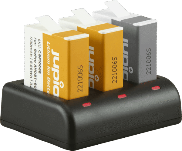 Jupio Kit: Enduro Battery GoPro HERO 10/11/12 AHDBT-901 (2x) + Compact USB Triple Charger