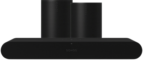 Sonos Ray Zwart + 2x Era 100 Zwart