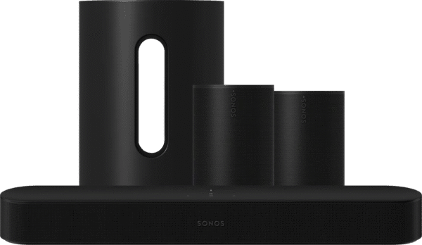 Sonos beam gen 2 zwart + 2x era 100 zwart + sub mini zwart