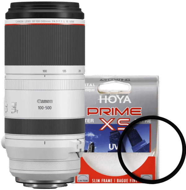 Canon RF 100-500mm f/4.5-7.1L IS USM + Hoya UV Filter