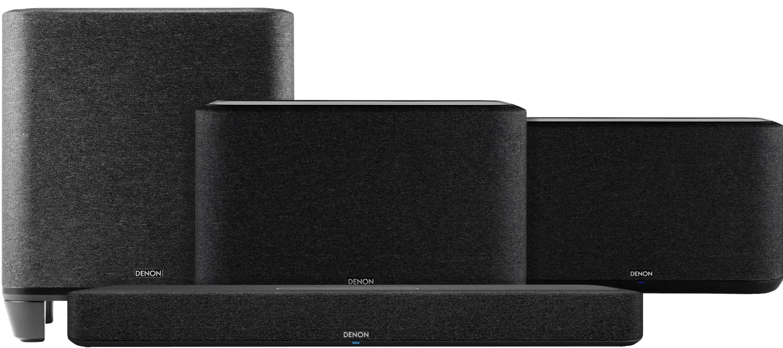 Denon home soundbar 550 + denon home 350 duopack zwart + denon home subwoofer 1 Denon home soundbar 550 + denon home 350 duopack zwart + denon home subwoofer