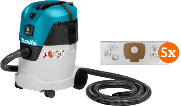 Makita VC2512L + stofzuigerzakken (5x)