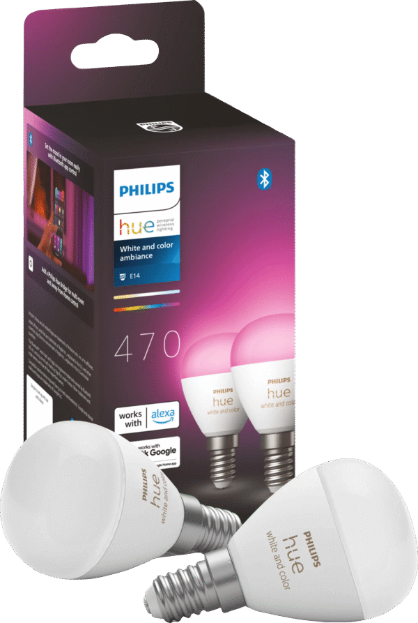 Philips Hue Luster kogellamp White and Color E14 2-pack