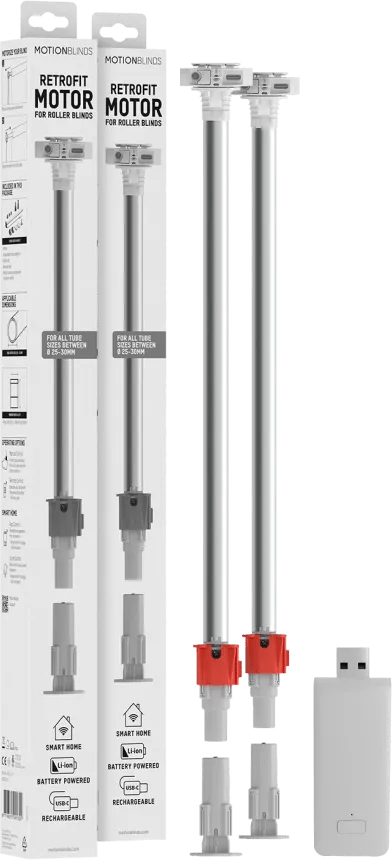 Motionblinds Retrofit startpakket 2-Pack Rolgordijn motor + Bridge