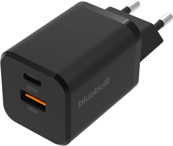 BlueBuilt Power Delivery en Quick Charge Oplader met 2 Usb Poorten 38W Zwart