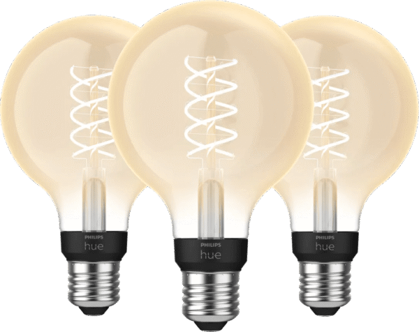 Philips Hue Filamentlamp White Globe E27 3-pack