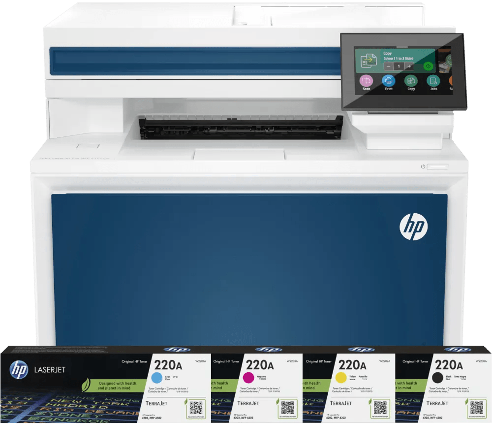 Hp color laserjet pro mfp 4302dw + 1 extra set toners 1 Hp color laserjet pro mfp 4302dw + 1 extra set toners