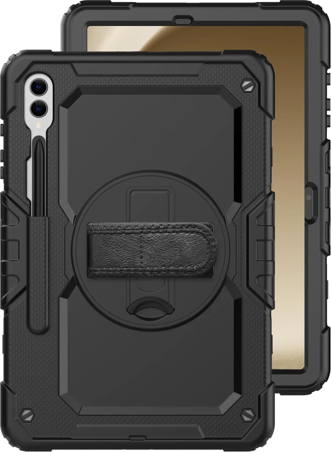 Just in case samsung galaxy tab s10 / s9 plus / s9 fe plus rotating back cover zwart 1 Just in case samsung galaxy tab s10 / s9 plus / s9 fe plus rotating back cover zwart