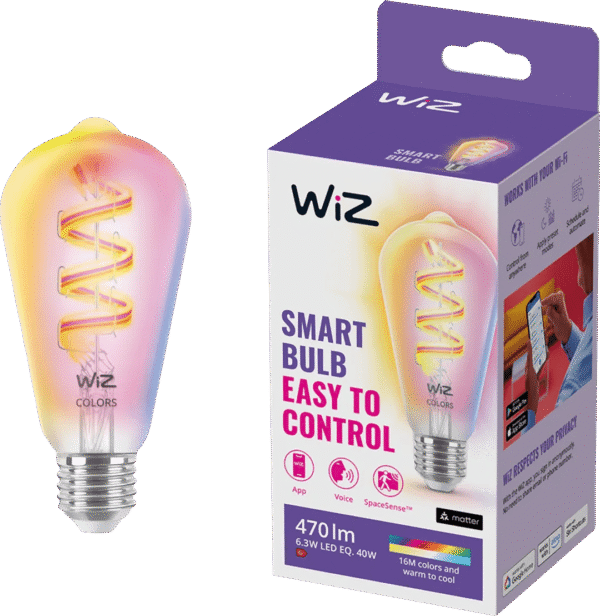 WiZ Edison Filament lamp- Gekleurd en wit licht - E27