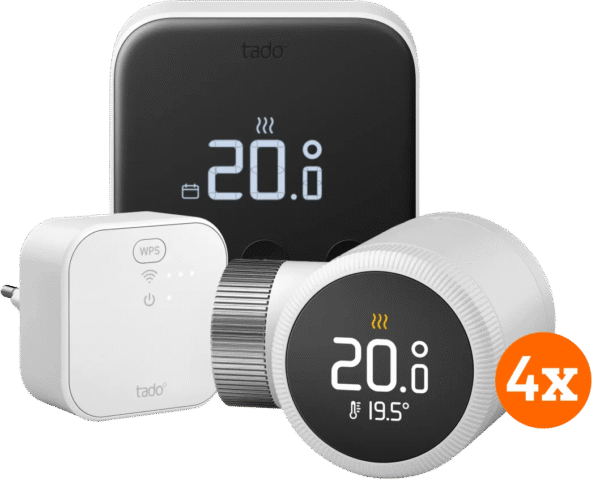 Tado Slimme Thermostaat X Startpakket + 4 radiatorknoppen