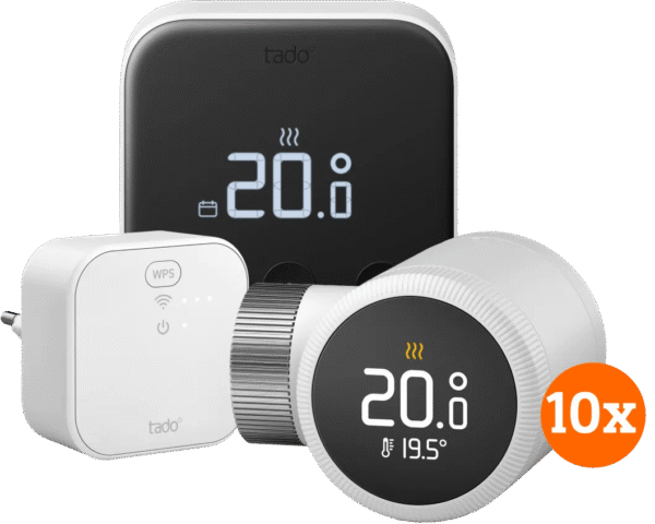 Tado Slimme Thermostaat X Startpakket + 10 radiatorknoppen