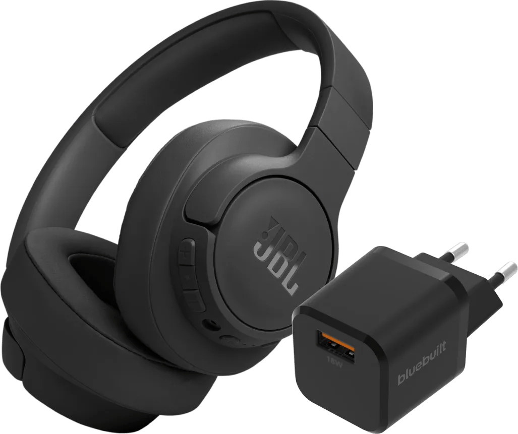 Jbl tune 770nc zwart + bluebuilt quick charge oplader met usb a poort 18w zwart 1 Jbl tune 770nc zwart + bluebuilt quick charge oplader met usb a poort 18w zwart