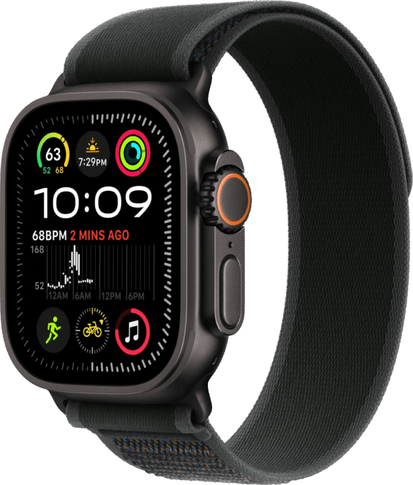 Apple Watch Ultra 2 4G 49mm Zwart Trail Band Zwart M/L
