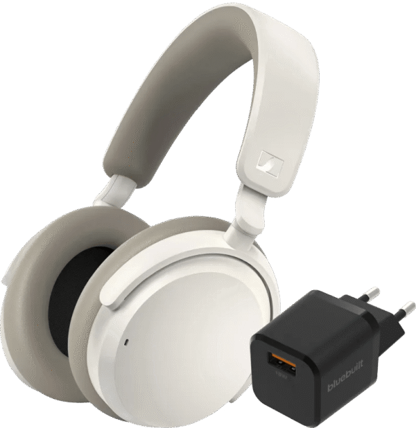 Sennheiser Accentum Wireless Wit + BlueBuilt Quick Charge Oplader Usb A Poort 18W Zwart