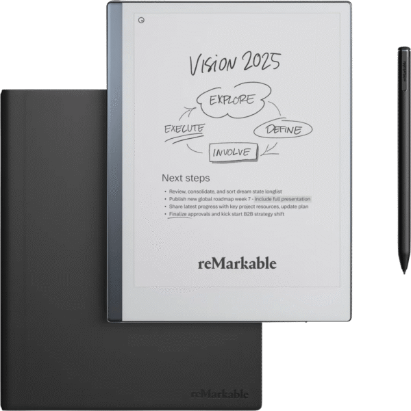 reMarkable 2 met Leren Book Case Leer Zwart