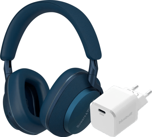 Bowers & Wilkins Px7 S2e Blauw + BlueBuilt Power Delivery Oplader met Usb C Poort 20W Wit